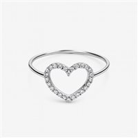 Anello da donna in oro bianco 18 kt con zirconi a cuore – 0.81 g – Misura 8 – Idee Preziose dal 1987 - IP.AK18B/26